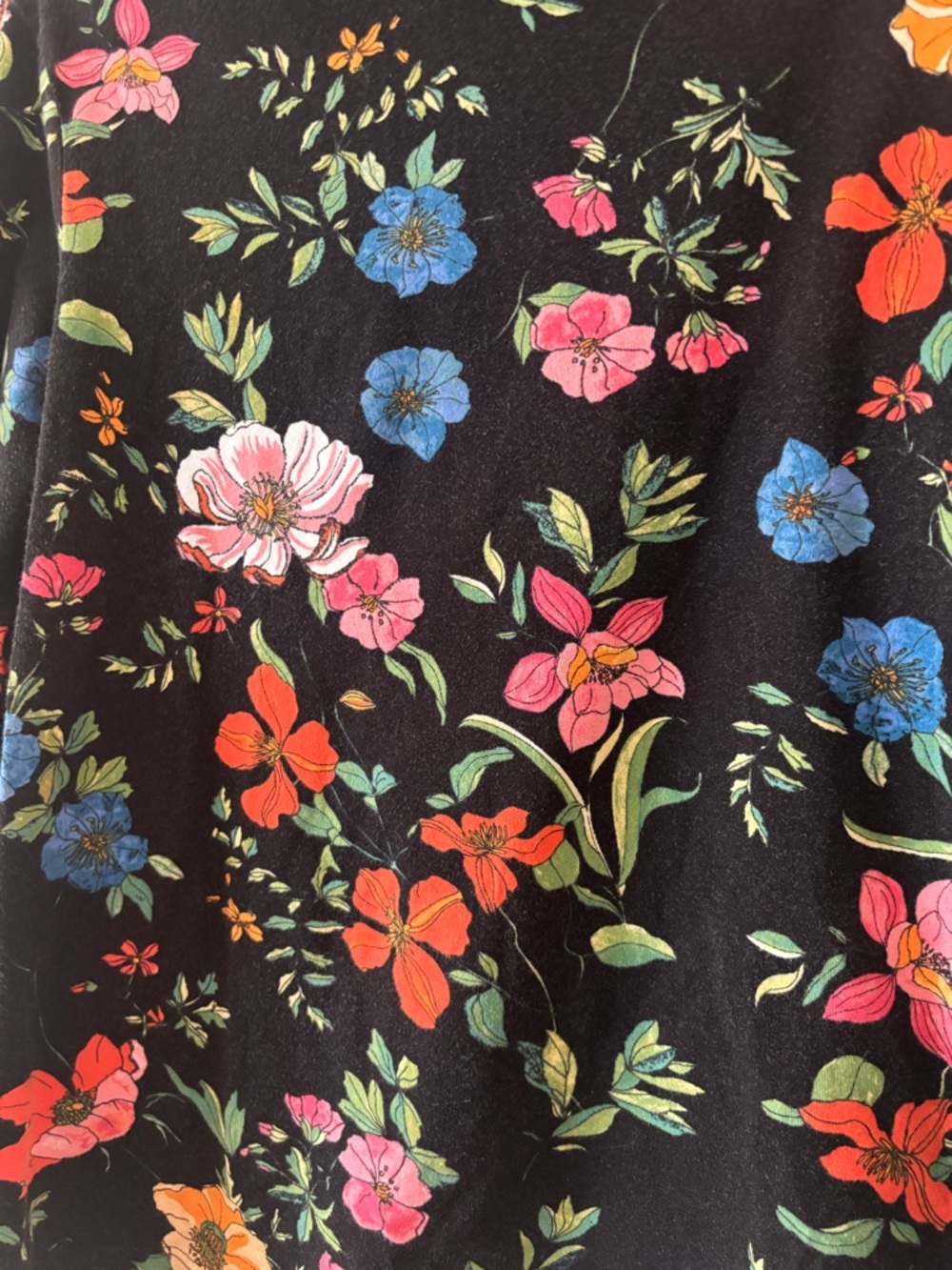 Maeve Black Floral Mock-Neck Long Sleeve Top - Picture 3 of 4